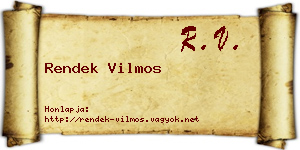 Rendek Vilmos névjegykártya